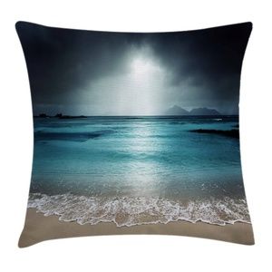 Pillow Case Night Beach Print Cover No Insert